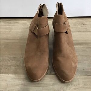 EILEEN FISHER Vero Cuoio Brown Tan Suede Leather Strap Women's Booties Size 9